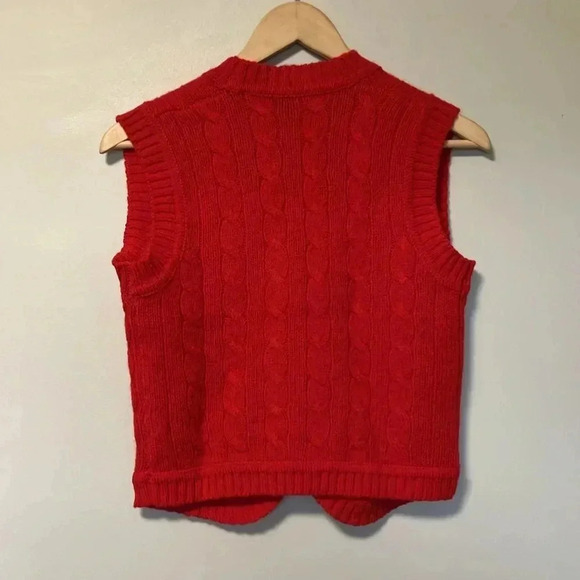 Aston Vintage Hand knitted Hong Kong 100% Shetland wool cable  knit sweater vest - Picture 6 of 6